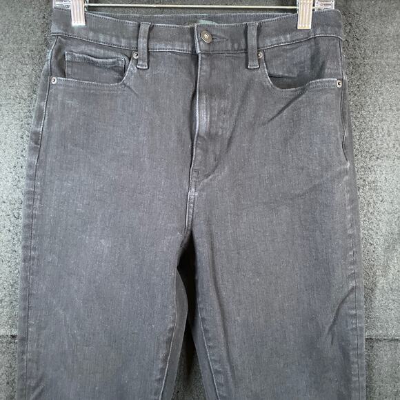 Uniqlo Womens Jeans Black Denim High Rise Ankle Cotton Polyester Blend Stretch 4 - Picture 2 of 13